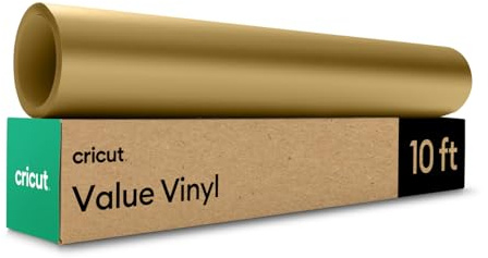 Cricut Value Vinyl | 30.5 cm x 3 m (12 x 10 ft) | Self Adhesive Permanent Vinyl for All Cricut Cutting Machines | Gold