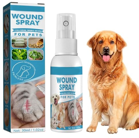 Wound Spray pour Chiens et Chats,Spray de Guérison des Plaies,Spray de Nettoyage pour Animaux de Compagnie,Pet Wound Spray,pour Animaux Ddomestiques,pour Le Nettoyage et Le Soin des Plaies,30ML
