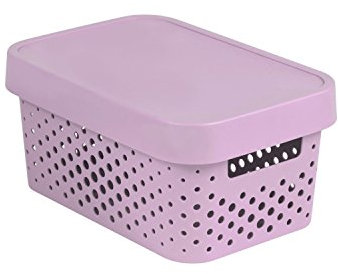 Curver Infinity Rattan Container With Lid Rattan design Capacity:4,5L, 11L, 17L (4,5L, Pink)