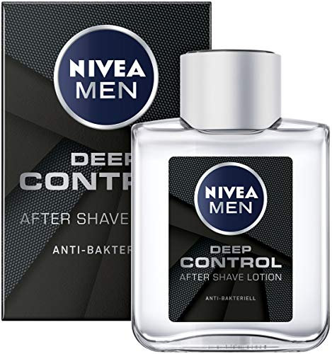 Nivea Men DEEP Control After Shave Lotion, antibakterielles After Shave, für die Hautpflege nach der Rasur, 3er Pack ( 3 x 100 ml)