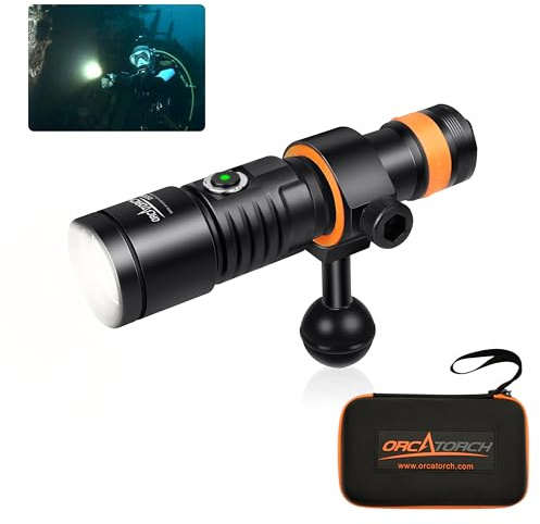 ORCATORCH D530V Linterna Buceo 6500K,Gran Angular 120°,Fotografía Submarina