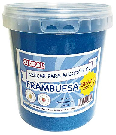 FRAMBUESA - Azúcar para Algodón de Azúcar 1200 gr (200 gr. GRATIS) - Azúcar Aromatizado de Frambuesa Natural - Azúcar de Frambuesa - Ideal para Postres