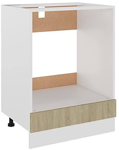 Tidyard Herdumbauschrank Aufbewahrungsschrank Küchenschrank Ofenschrank Backofenschrank Herdschrank Küchenzeile Küchenmöbel Sonoma-Eiche 60x46x81,5 cm Spanplatte
