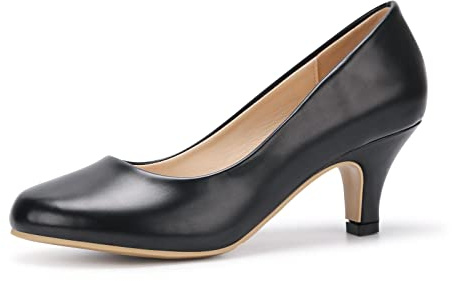 Dam stilettklack pumps höjd 6 cm sko bekväm klack sexiga pumps bröllop fest arbete, svart, 39 EU