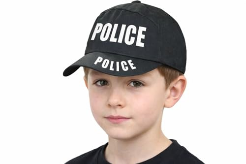 NuJake Children's FBI SWAT Police Themed Baseball Caps Kids Law Enforcement (UK, Age, 5 Years, 10 Years, Black, Police)