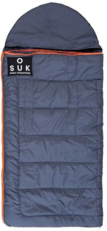 SOUK ONE Premium Kinderschlafsack Outdoor Camping Deckenschlafsack 3-4 Jahreszeiten für Kinder und Jugendliche (Grau Blau, 55cm x 90cm)