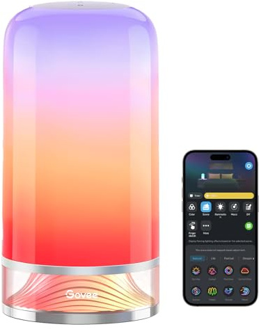 Govee RGBIC Smart Table Lamp 2, Touch Bedside Small Table Lamp Compatible with SmartThings, Matter, Alexa, Desk Lamp with 64 Scene Modes, Nightstand Lamp for Bedroom Living Room Night Light(Corded)