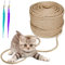 Kulamo Corde Sisal 10M X 9MM, Corde Arbre à Chat avec 2 Jouets Souris, Corde en Sisal Naturel Meilleure Qualité, Corde pour Arbre à Chat pour Remplacement, Jardinage DIY, Décoration de Maisons