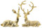 Ciieeo Lot de 2 figurines de renne dorées - Décoration de Noël - Élan doré - Statue de cerf assis - Miniatures pour la décoration de la maison