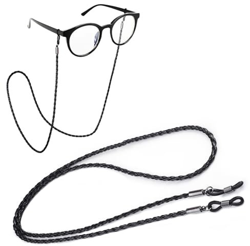 YzmrBdqc Brillenband Herren,geflochtenes Leder Brillenband - Unisex PU Brillenkordel für Sonnenbrillen und Lesebrillen Qualitativ Hochwertiges Brillenband - Nickelfrei - Band für Brille zum Umhängen