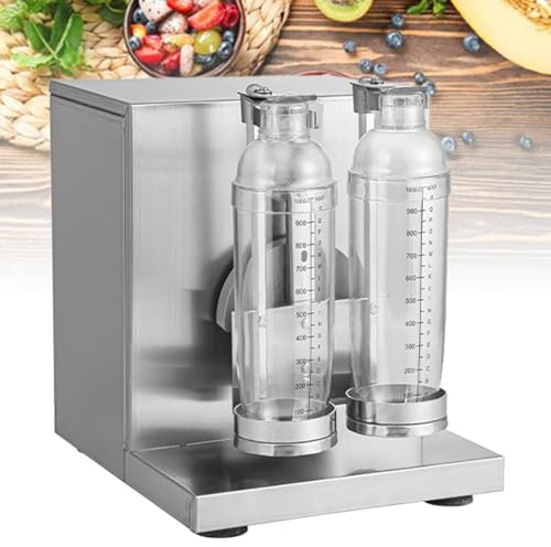 Máquina automática para agitar té con leche, coctelera eléctrica de doble marco para té con leche y cóctel, acero inoxidable y tazas dobles para té de burbujas, té Boba, jugo, café