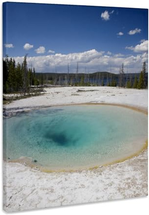3dRose Wyoming, Yellowstone, Geyser Basin, Blue Funnel - US51 JWI0332 - Jamie and Judy Wild Museum Grade Canvas Wrap 8x10