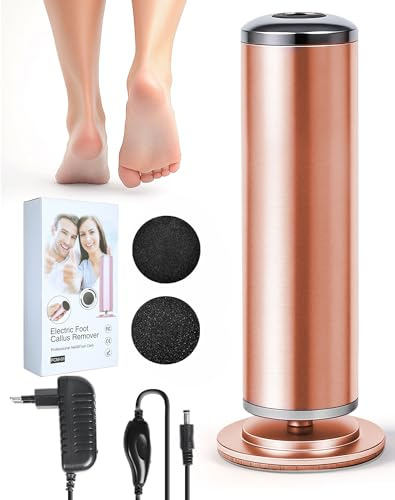 Râpe à Pieds Électrique, 60 Disques De Ponçage Remplaçables, Soin Des Pieds Doux & Efficace Pour Femme, Élimine Callosités Et Peau Morte À La Maison (Oro Rose)
