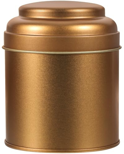 Toyvian Barattolo Ermetico in Latta per Tè Sfuso, Contenitore Portatile Doppio Coperchio Sigillante, Barattolo in Metallo Piccolo 75x90mm per Conservazione Alimenti Secchi e Caffè,
