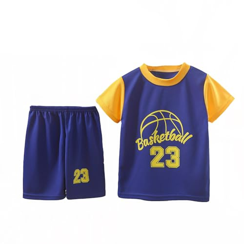 JokeLomple Set di pantaloncini sportivi per bambini, maglie da ginnastica per ragazzi, tuta da 2 pezzi, canotta da e pantaloncini in rete asciugatura rapida (1-12 anni) #12