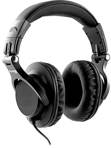 Plugger Studio DJH40 Casque Audio Studio Professionnel, DJ. Casque Filaire Noir Casque Monitoring Casque d'écoute fermé Confortable pour DJ, Home Studio, Tablette Smartphone Ordinateur. Très Bon Son.