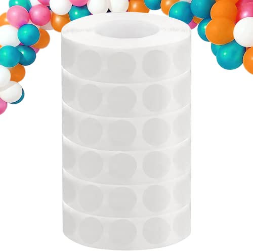 WISYOK 3000 Stück Ballonkleber Zubehör für Ballonbögen, Entfernbare Doppelseitiges Klebeband, Extra starke klebrige für Hochzeitsdekoration, Geburtstagsfeier, Party Dekorationen(6 Rollen)