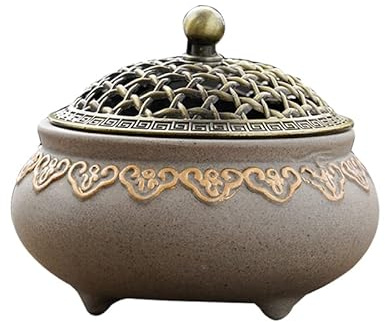 YLWX Bocaux Rangement Cuisine Vintage en Céramique Couvercle Creux Rangement Oignon Ail Rangement Oignon D'ail Pots (Color : Beige)