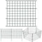 Lospitch Teichzaun Set Gartenzaun, 33tlg Set Zaun Teich Steckzaun mit 15 Zaunelemente & 18 Befestigungsstäben, Metallzaun Grün, Freigehege, Gartenzaun, Tiergehege (15x Gerade)
