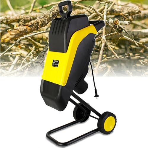 CYTBEK 2500W Electric Garden Shredder, Max Diameter 35mm, Includes 50L Collection Bag, Rapid Blade System, 30M Wire, Garden Mulcher Suitable for Wood and Tough Garden Debris