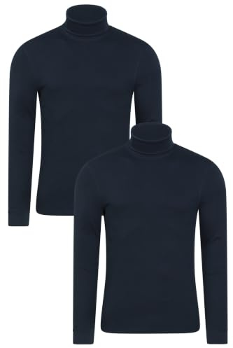 Mountain Warehouse Meribel Mens Thermal Top Multipack - Lightweight & Breathable Baselayer - Best for Autumn Winter, Outdoors, Travelling & Hiking Navy (2 Pack) M