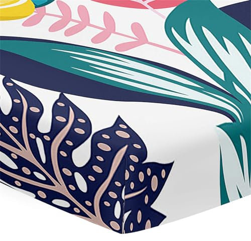 Hiseng Baby Spannbettlaken Bettlaken für Runde Eckige Matratzen, Pflanze Druck Weiche Mikrofaser Spannbettlaken Kinderwagen Unisex Matratzenschoner für Beistellbett Kinderwagen (Obst,60x120cm)