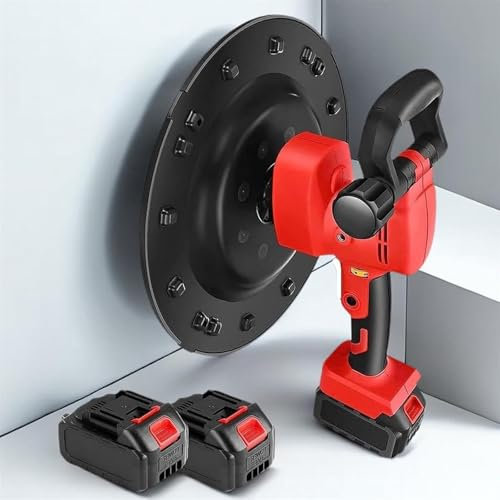 Eastnmythet Cazzuola elettrica Portatile per Cemento, levigatrice per pareti verniciate, lucidatrice Senza Fili, Macchina per intonacare pareti in Cemento,2 Battery