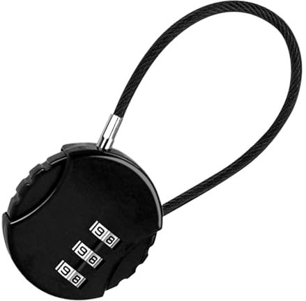 Cadenas à combinaison – Cadenas avec code | Cadenas pour bagages | Cadenas pour casier de gym | Accessoires de sac à dos de voyage | Petite serrure ronde à 3 chiffres pour porte en fer, bagages, boîte