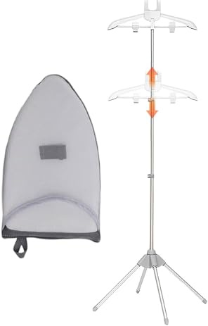 Teksome Soporte Colgador Para Vaporizador,Perchero Para Prendas al Vapor | Brazo Telescópico Ajustable Giratorio De Aluminio Para Hogar Hotel Y Cuidado Textil