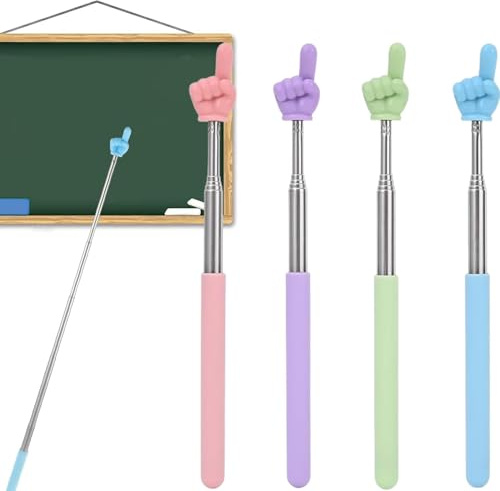 Heyumybit Punteros Telescópicos para Maestros,4 Piezas Palo Extensible Puntero Retráctil,Mini Puntero Retráctil,Puntero De Mano Para Niños para Maestros Aula Ayudas
