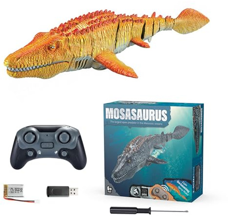 Générique Giocattolo Mosasaurus Acquatico,Giocattoli Piscina per Ragazzi - Mosasaurus Telecomandato per, Simulazione Mosasaurus con Luce E Acqua Spruzzata per Piscina Lago