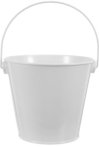 BESPORTBLE Seau de Récupération D'huile Barbecue 8x10,5x12 Cm Métal Blanc avec Base Antidérapante, Bac à Graisse Résistant Haute Température pour Cuisson Extérieure et Accessoires Barbecue