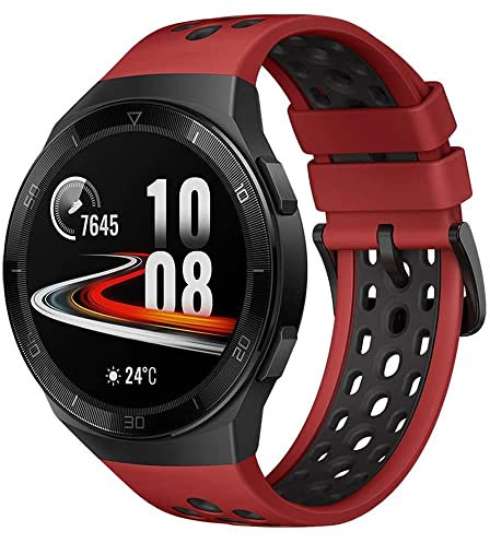 HUAWEI WATCH GT 2e Montre Connectée, Ecran Tactile AMOLED HD de 1.39 Pouces, Autonomie de 2 Semaines, GPS & GLONASS, Modes D'entrainement Personnalisés, VO2Max, Surveillance du Rythme Cardiaque, Rouge