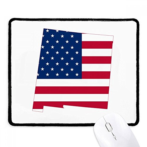 America Map Stars Stripes Flag Shape Mousepad Stitched Edge Mat Rubber Gaming Pad