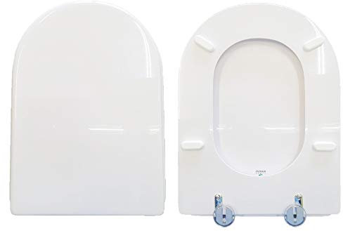 Copriwater Ideal Standard Fiorile Sospeso Compatibile, Tavoletta Wc In Legno Rivestito In Poliestere Con Cerniere,Asse Wc Colore Bianco MADE IN ITALY