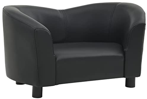vidaXL Hundesofa Schwarz 67x41x39cm Kunstleder Hundecouch Hundebett Haustier