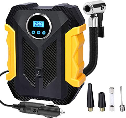 Atrosteve Digital Air Compressor for Car Auto Pump Portable Tire Inflator with LED Light, Auto Shut Off DC 12V Electric Car Pumps for Tyres Bicycles Other Inflatables