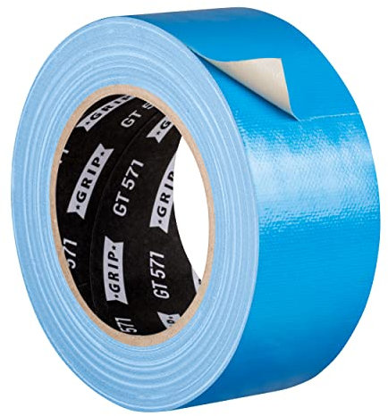 GRIP Eventbasics Ruban adhésif en tissu bleu ciel - 50 mm x 25 m - Gaffa Tape GT 571 - Très forte adhérence - Ruban adhésif professionnel en tissu pour marquage, bricolage, fixation, réparation, etc.