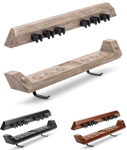 GoSports Pool-Queue-Halter zur Wandmontage, für 6 Queues und 2 dreieckige Racks – mehrere Farben erhältlich