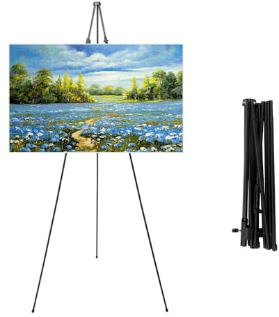 Staffelei StäNder FüR Hochzeitsschild Poster, 170cm Faltstaffelei, Staffelei Schwarz, Leinwand StäNder, Staffelei Klein(Schwarz)