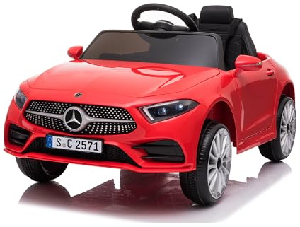 Baroni Toys Macchina Elettrica per Bambini Mercedes AMG Baby car Elettrica Full Optional Rossa, Auto Telecomandata con Sedile in Plastica e Porte Apribili, Batteria 12V, Carico fino a 30 Kg
