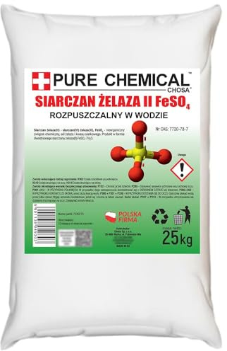 CHOSA Solfato di Ferro 25 kg - Solfato Ferroso 99,99% Puro - Ferro(II) Solfato Idrosolubile - FeSO4 Senza Additivi, Scorrevole e Non Agglomerante - Sacco Convenienza