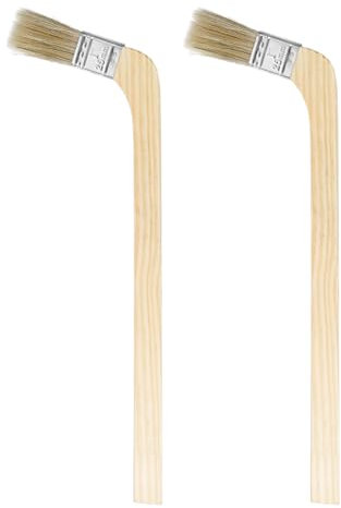 sourcing map 2 pinceles de pintura de 1 pulgada de ancho, reutilizables, variedad de ángulos, pintura de radiador, pintura de látex, pintura al óleo, muebles, paredes, mejoras del hogar