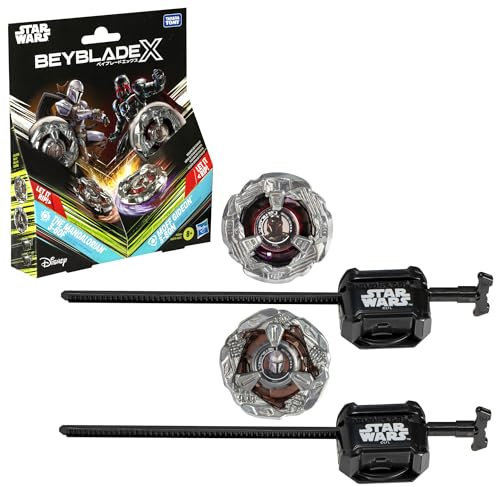 Beyblade X et Star Wars Collab The Mandalorian 3-60F vs. Moff Gideon 3-80N, Multipack, Jouet Star Wars, Cosplay, Jeu de rôle Super-Héros, Accessoires et Aventure Fantaisie