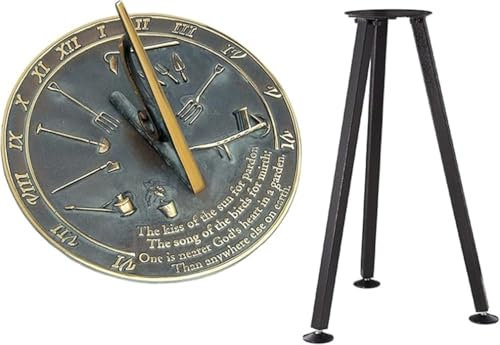 ANTIQUEMEDIEVAL Meridiana in ottone bacio del sole con supporto ornamenti da giardino