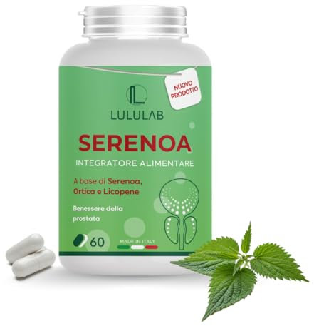 Serenoa Repens Prostata Uomo – Integratore con Ortica e Licopene, Saw Palmetto Alta Concentrazione, 60 Capsule Made in Italy – Supporto Benessere Prostata e Vie Urinarie