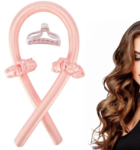 Kit Boucles sans Chaleur - Bandeau de bigoudis sans chaleur cheveux bouclés | Kit boucles sans chaleur pendant la nuit - Bigoudis en velours - Sur cheveux secs ou mouillés - Cheveux mi-longs à longs