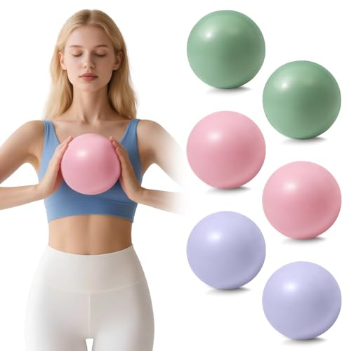 Vortix [3/6 Pezzi Palla Pilates Piccola 25 cm – Antideflagrante & Antiscivolo, Con Tubo Gonfiabile, Palla da Pilates per i Muscoli del Pavimento Pelvico, Softball per Yoga & Fitness & Casa & Ufficio