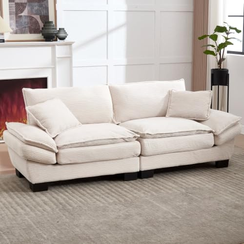 KOMHTOM 224cm Petit Canapé 3 Places en Velours
