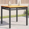 Emmtore Gartentisch Schwarz 80x80x75 cm Beistelltisch für Garten Terrasse, Couchtisch mit Holzplatte, Balkontisch Kaffeetisch Gartenmöbel, Poly Rattan Akazienholz